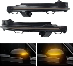 2Pcs Dynamic LED Turn Signal Light Blinker Side Mirror Indicator Lamp For A-udi Q5 Fy 2018 2019 Q7 4M 2016 2017 2018 (Blue-Yellow)