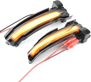 2pcs LED Dynamic Turn Signal Lights Sequential Flashing Mirror Indicator Light Compatible with Fo-rd Fo-cus 4 MK4 2019 2020