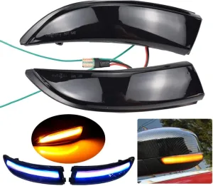 2pcs Side Wing Rearview Mirror Dynamic LED Indicator Flowing Turn Signal Blinker Repeater Light For Ford For Fiesta Mk7 2008-2017 Mk8 19  (MK7-Yellow)