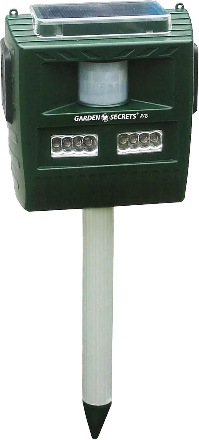 3-in-1 Professional ULTRASONIC ANIMAL REPELLENT, Deer Raccoon Rabbit Skunk Possum Bear etc. deterrent, Keep the pests away from your property within 2-4 weeks, whole year full warranty!