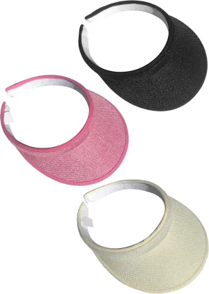 ​3 Pieces Clip On Visors Women Men Visor Sun Hats Hat Outdoor Sports Golf Beach Travel Tennis Cap