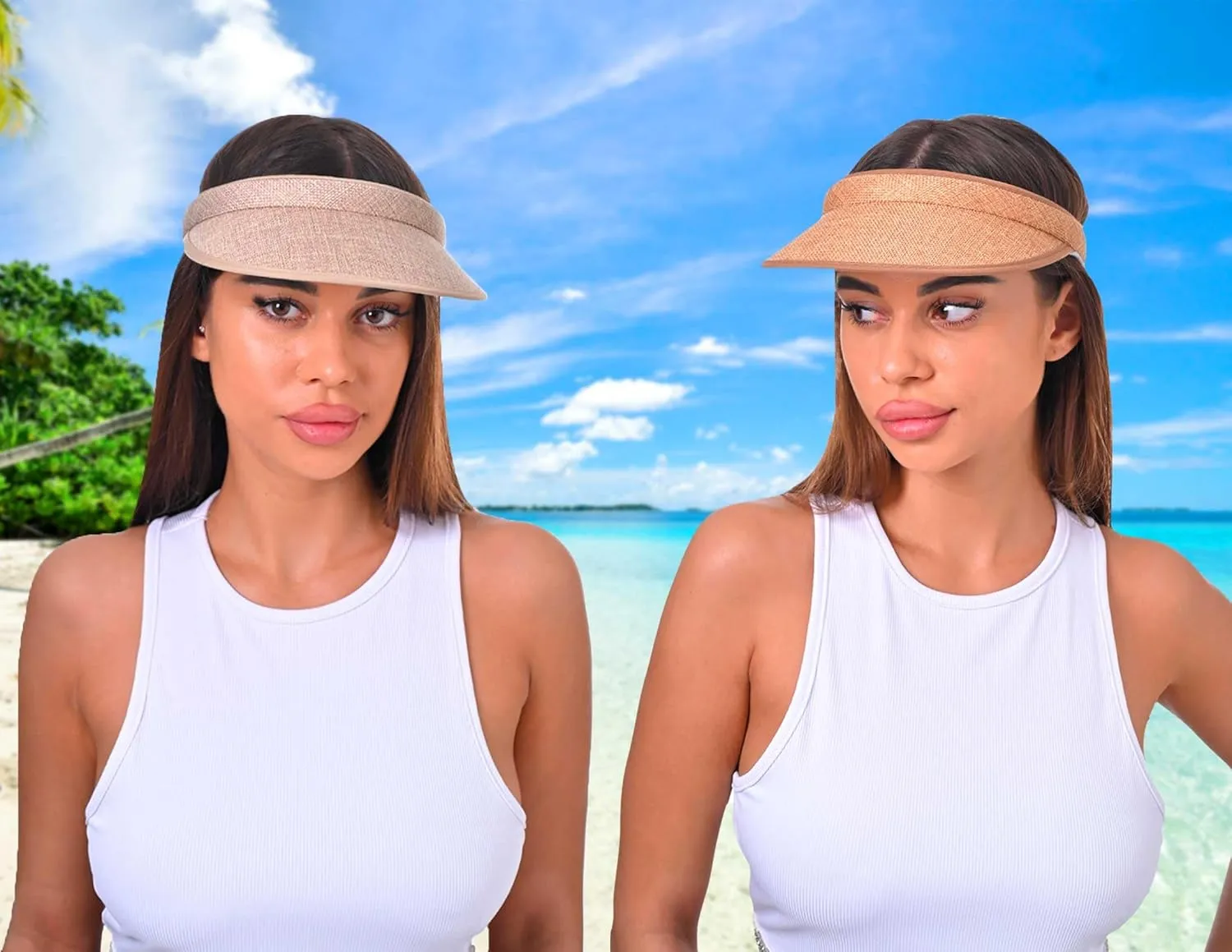 ​3 Pieces Clip On Visors Women Men Visor Sun Hats Hat Outdoor Sports Golf Beach Travel Tennis Cap