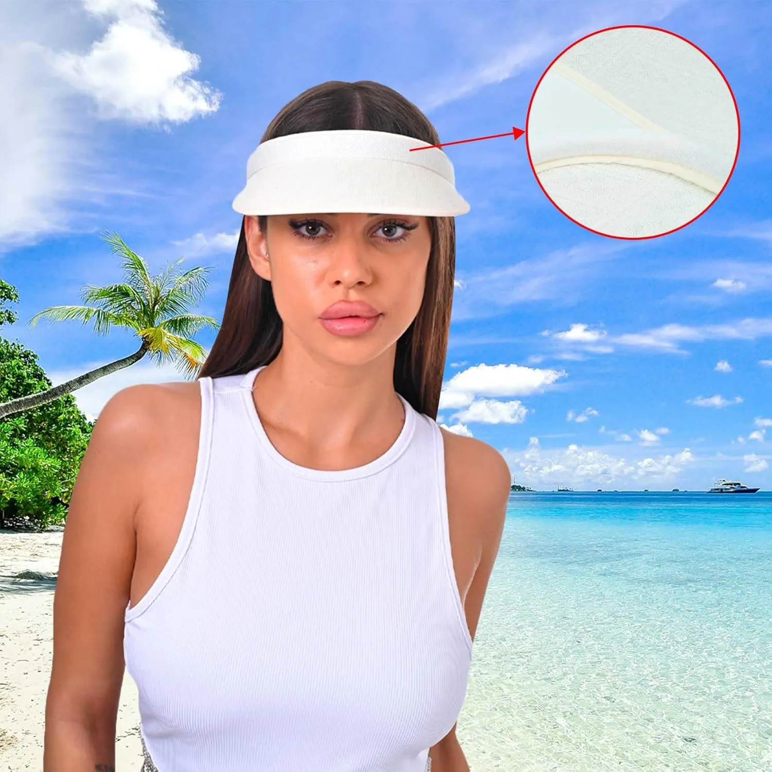 ​3 Pieces Clip On Visors Women Men Visor Sun Hats Hat Outdoor Sports Golf Beach Travel Tennis Cap