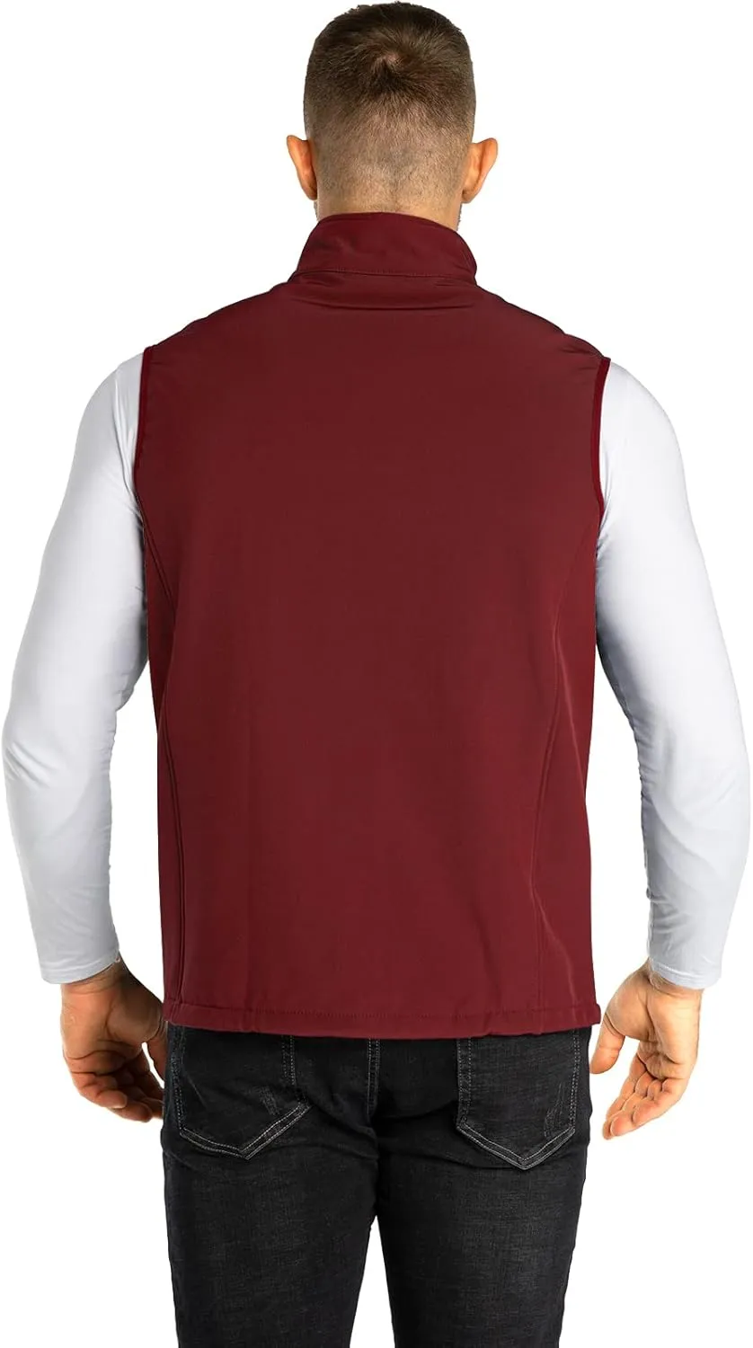33,000ft Men's Lightweight Softshell Vest Outerwear Zip Up Fleece Lined Windproof Sleeveless Jacket for Golf Running Hiking