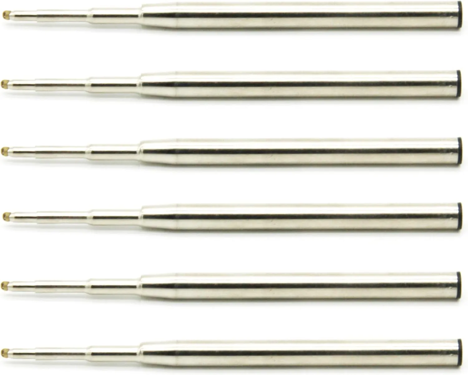 3.88 in / 98 mm Long Ballpoint Ink Refill Compatible with Montblanc Ballpoint Ballpen Rollerball Pens Tip: 1.0mm Medium Point, Soft Smooth Roll, 98 mm Long 116190 124493 P164 (Black, 6PCS)