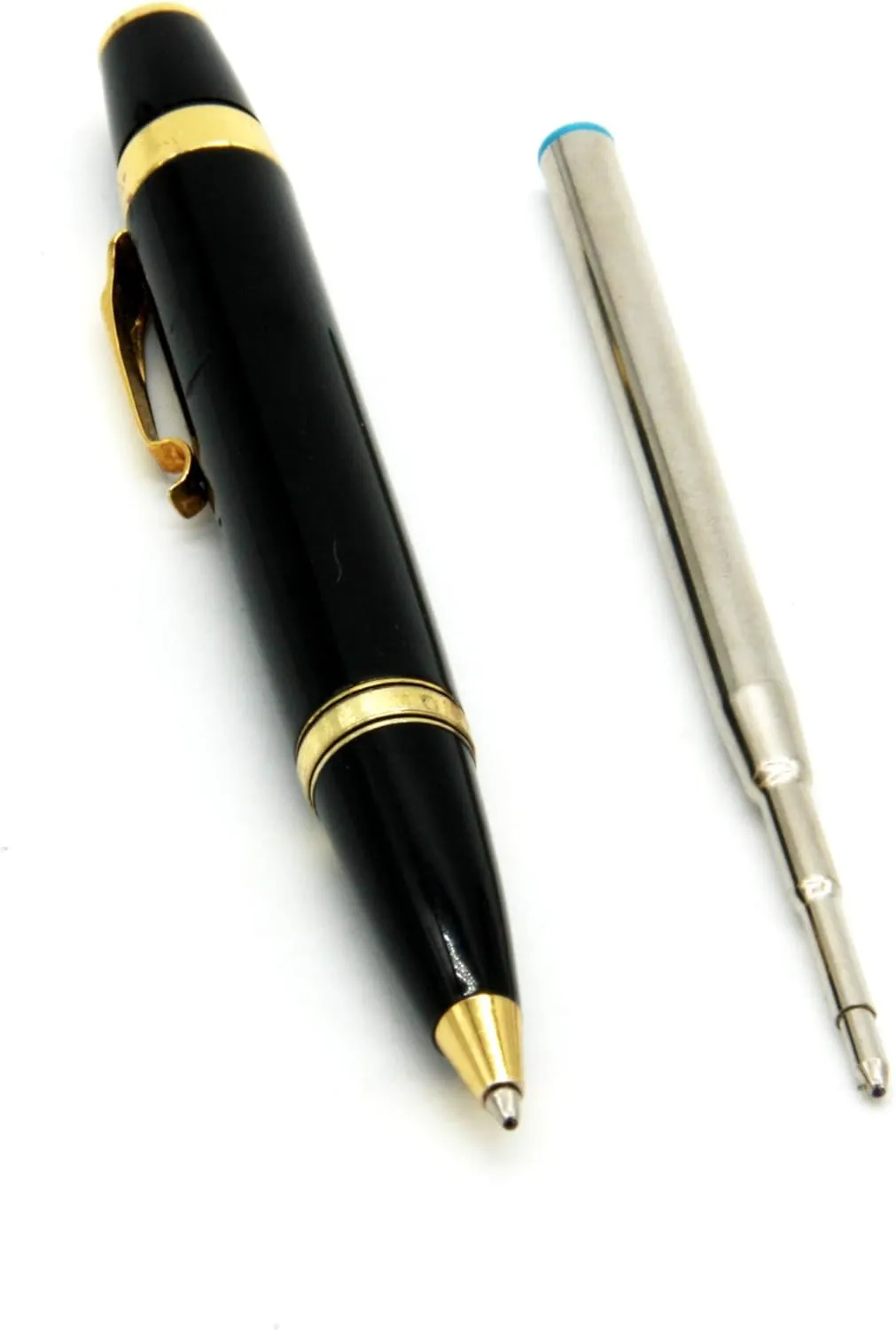 3.88 in / 98 mm Long Ballpoint Ink Refill Compatible with Montblanc Ballpoint Ballpen Rollerball Pens Tip: 1.0mm Medium Point, Soft Smooth Roll, 98 mm Long 116190 124493 P164 (Black, 6PCS)