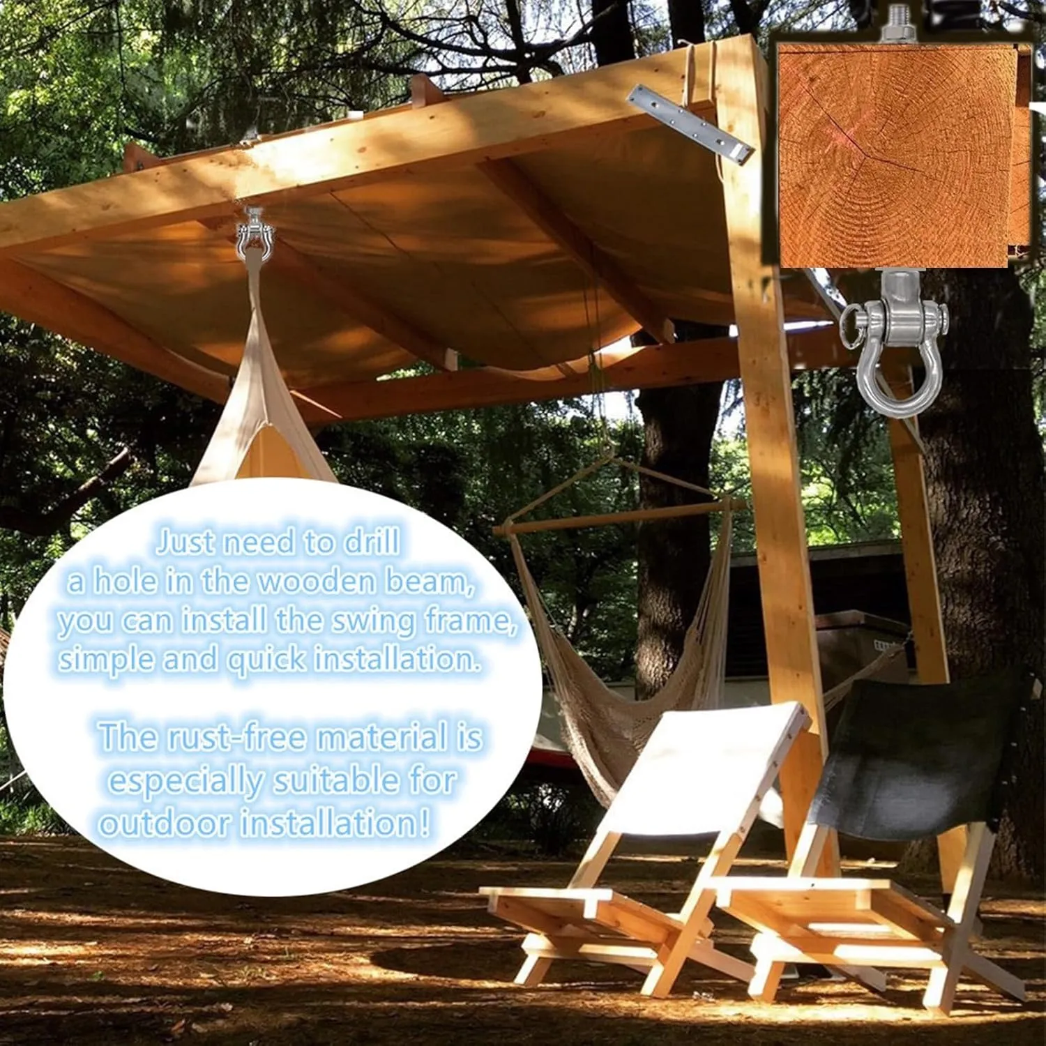 4 Bearing Silent Heavy Duty Swing Hanger Permanent Anti-Rust 180° Swing, 1500 lb Capacity sandbag Yoga Swing Hammock Chair,11''