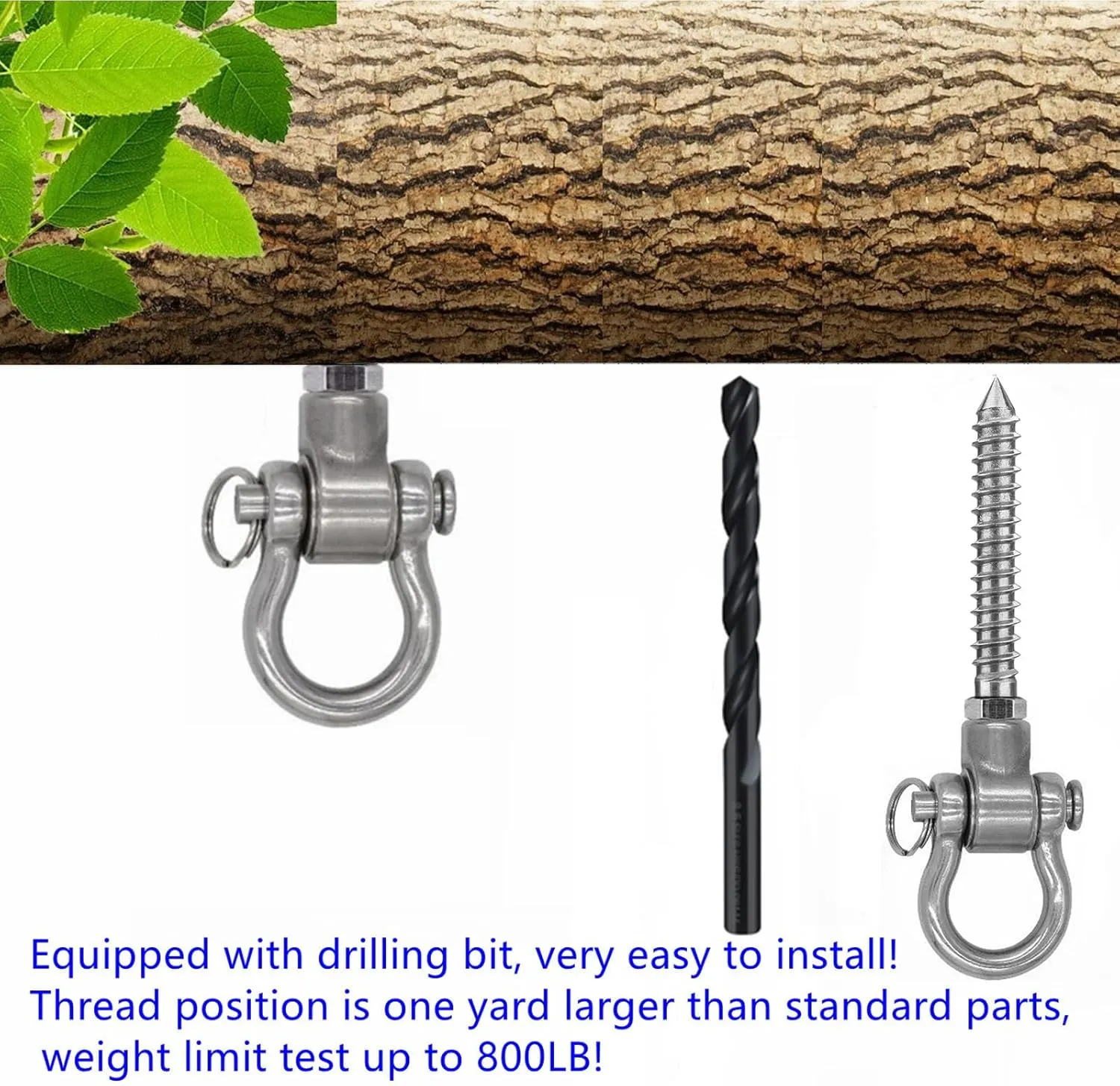 4 Bearing Swing Hangers Permanent Anti Rust Heavy Duty 180° Swing, 1500 lb Capacity sandbag Yoga Swing Hammock Chair