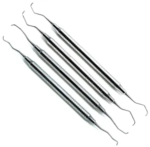 4 Pcs Dental Periodontal Professional Gracey Curettes 3/4, 5/6, 11/12, 13/14 Instruments