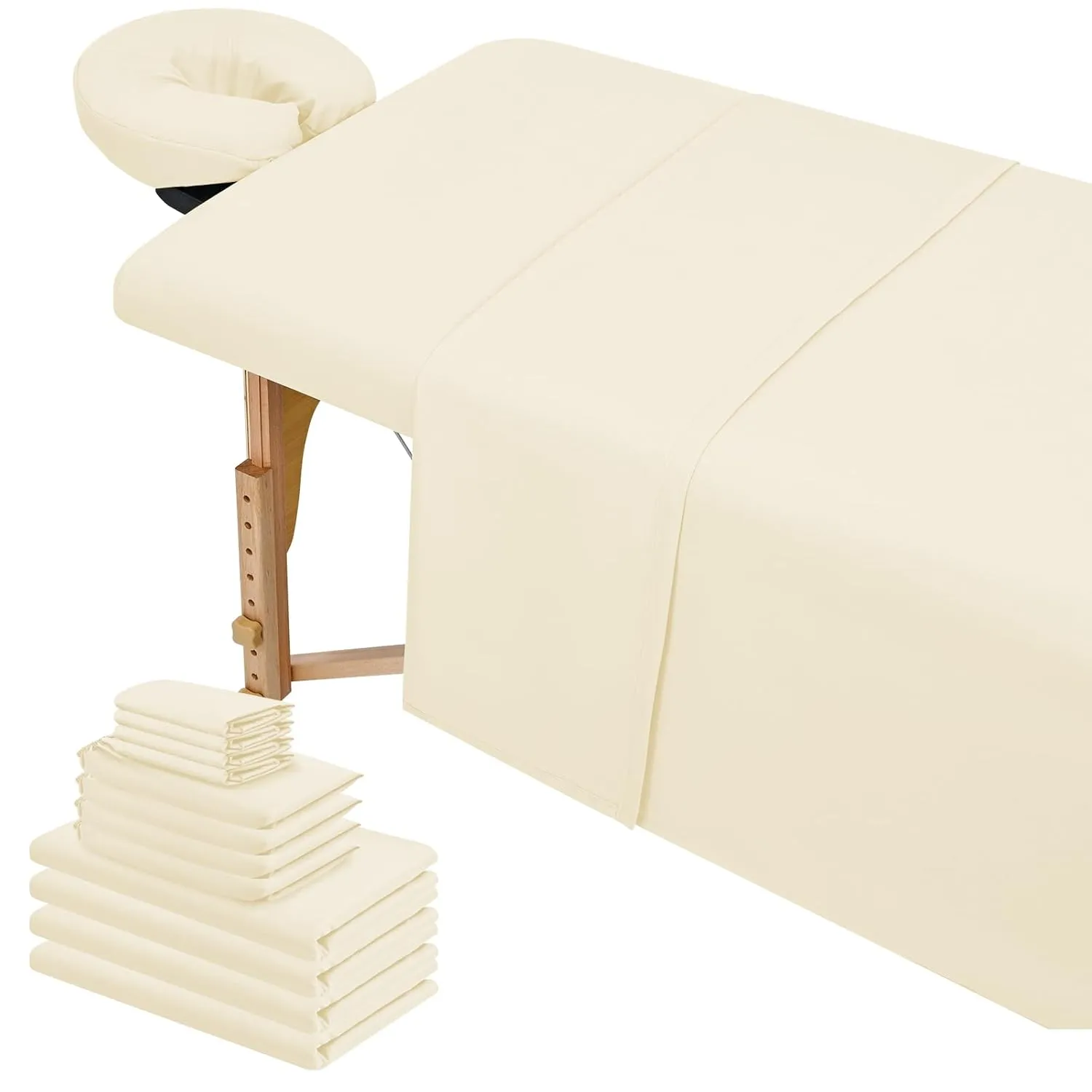 4 Set Microfiber Massage Table Sheets,Each Set 3 Piece Include Massage Table Cover,Fitted Sheet and Face Rest Cover,Fits Standard Massage Table Sheets for Salon Spa Massage Studios-Beige