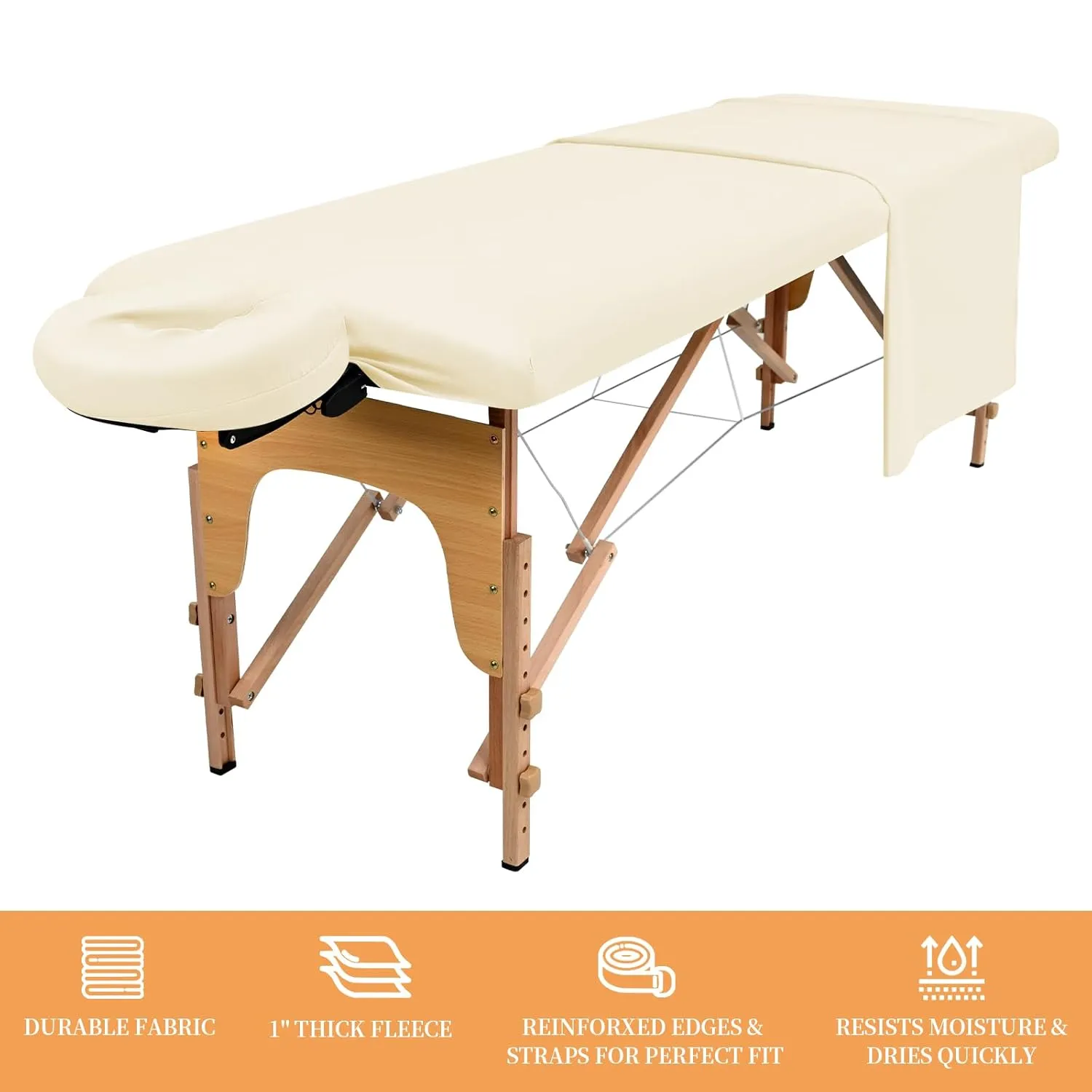 4 Set Microfiber Massage Table Sheets,Each Set 3 Piece Include Massage Table Cover,Fitted Sheet and Face Rest Cover,Fits Standard Massage Table Sheets for Salon Spa Massage Studios-Beige