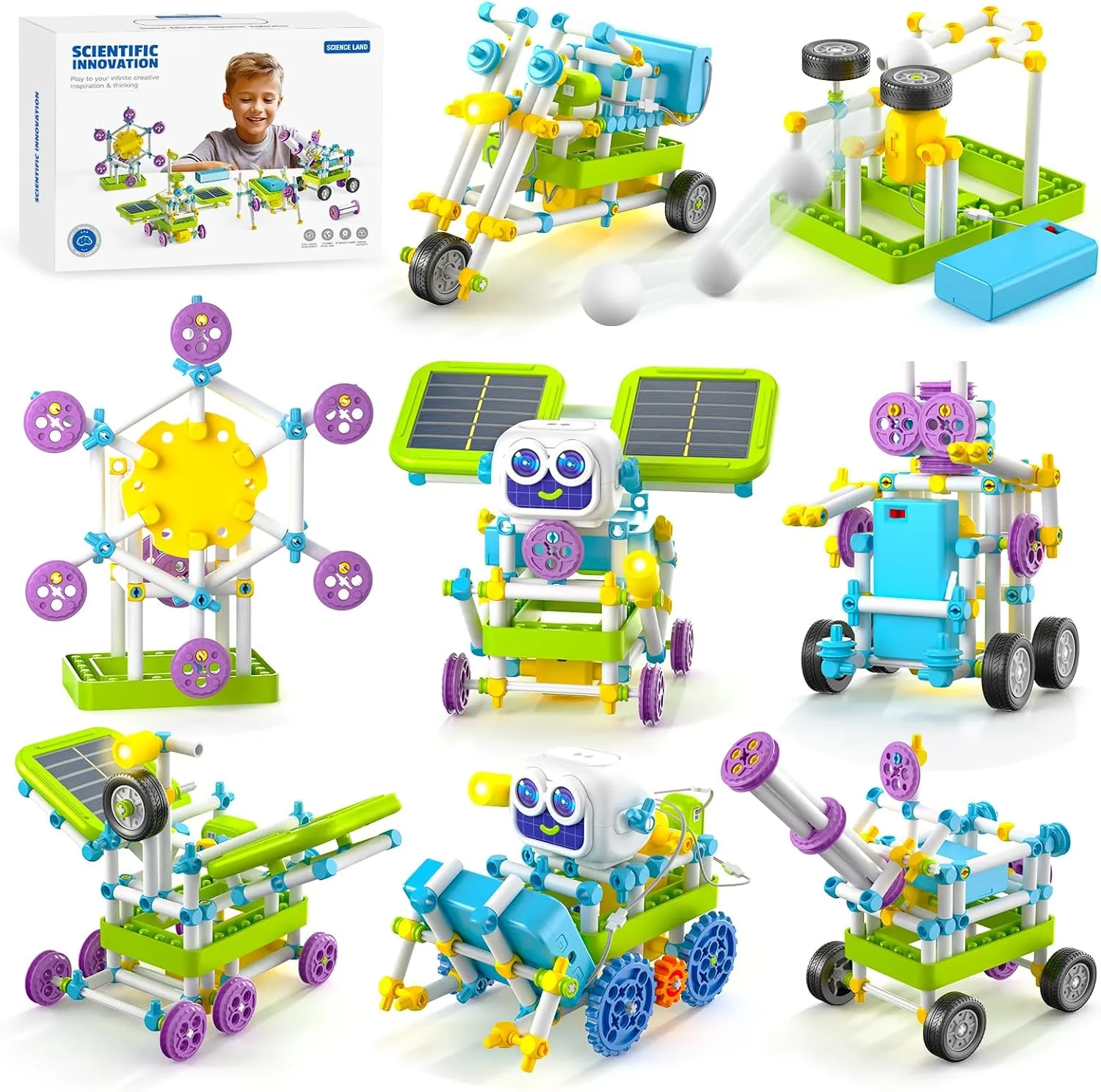 434 PCS STEM Toys Kit for Kids Age 6  - Build 36  Robot Models with Solar Power, Gears & Sensors,Science & Engineering Learning Toy for Boys & Girls | Perfect Educational Birthday Gift