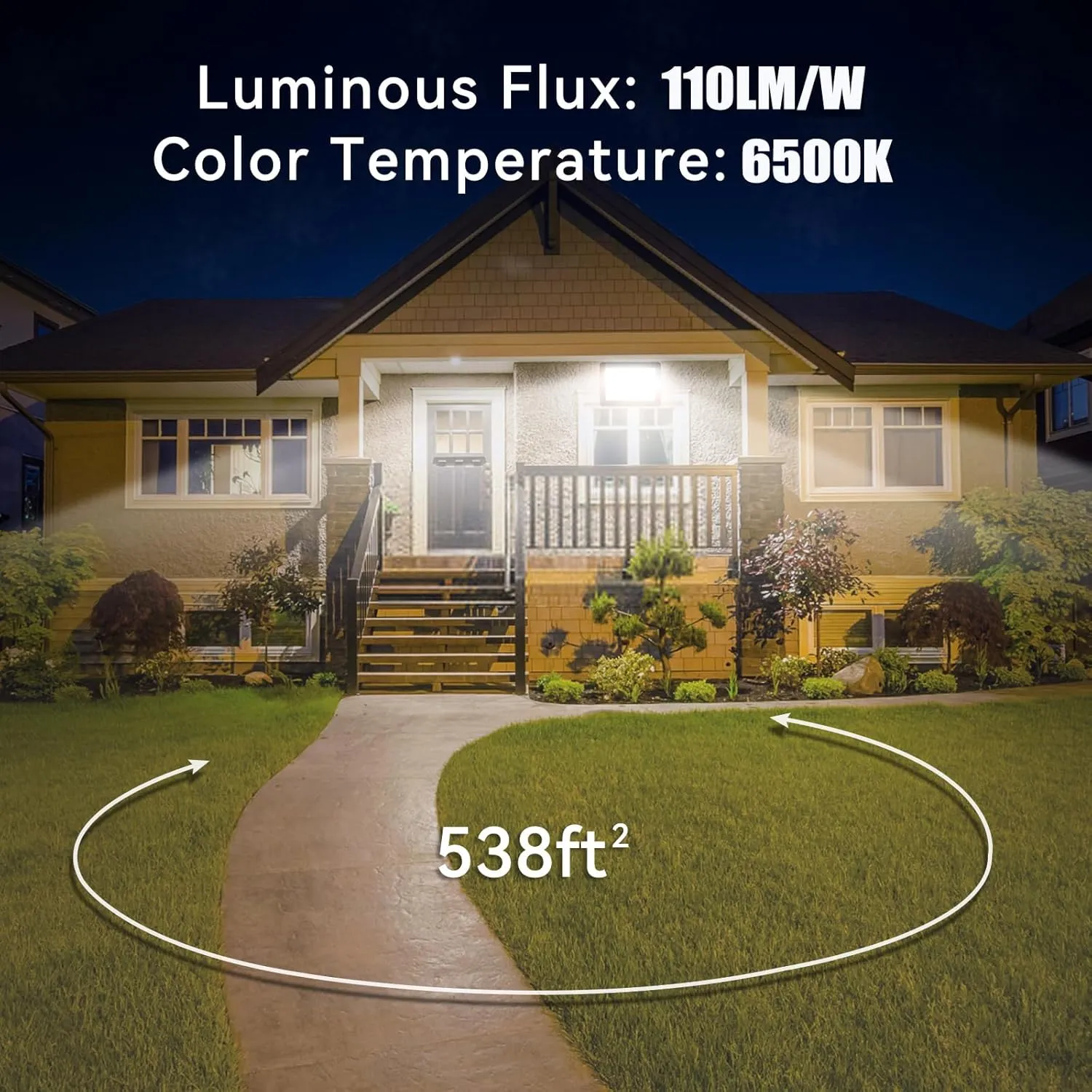 4Pack LED Flood Light Outdoor,50W LED Work Light 5500lmwith 6FT US Plug,IP66 Waterproof Exterior Security Lights,6000K Daylight White Outside Floodlights Slim Design for Playground Yard