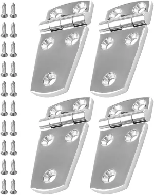 4PCS 3" x 1.5" Boat Hinges 316 Stainless Steel Marine Grade, 76mm x 38 mm Heavy Duty Door Hinge with Screws for Ship RV Yacht