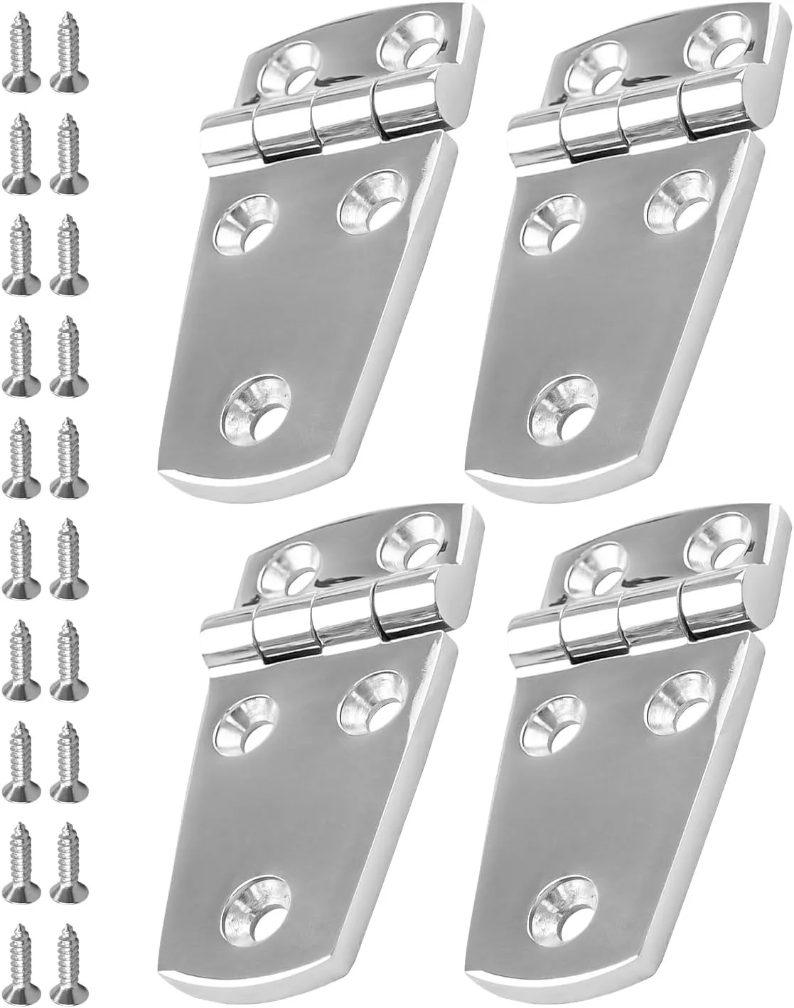 4PCS 3" x 1.5" Boat Hinges 316 Stainless Steel Marine Grade, 76mm x 38 mm Heavy Duty Door Hinge with Screws for Ship RV Yacht