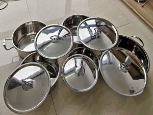 5 sets Stainless Steel Stock Pot with Lid Cooking Kitchen Cookware Stockpot Set 18/20/22/24/26cm