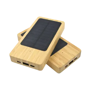 5000 MAH Solar-Powered Bamboo Power Bank