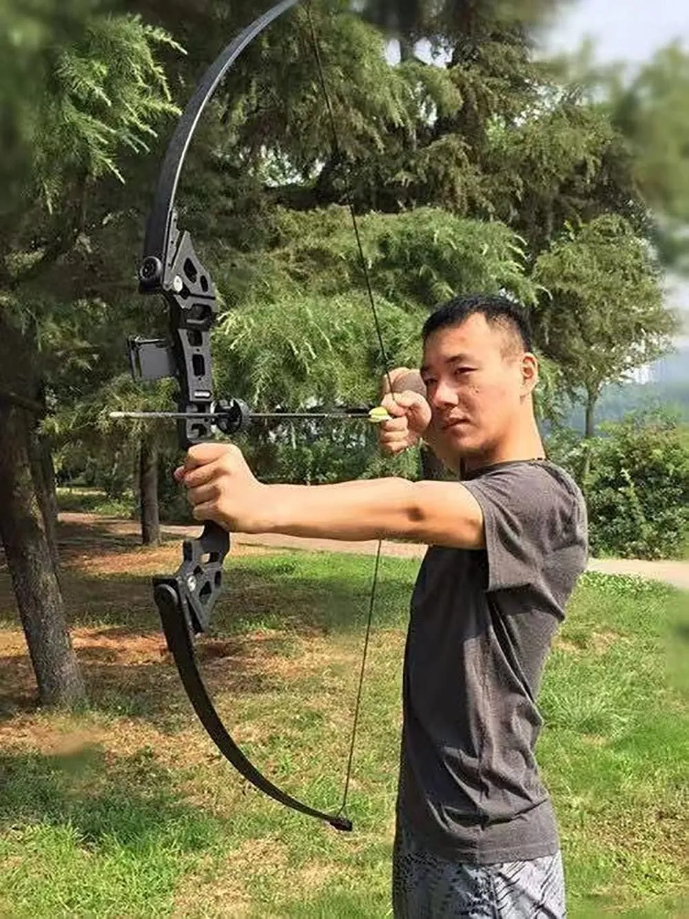 51" Bow and Arrow for Adults Archery Recurve Bow Takedown Straight Bow Hunting Longbow with Arrows Quiver Metal Riser Right Hand for Target Shooting Practice