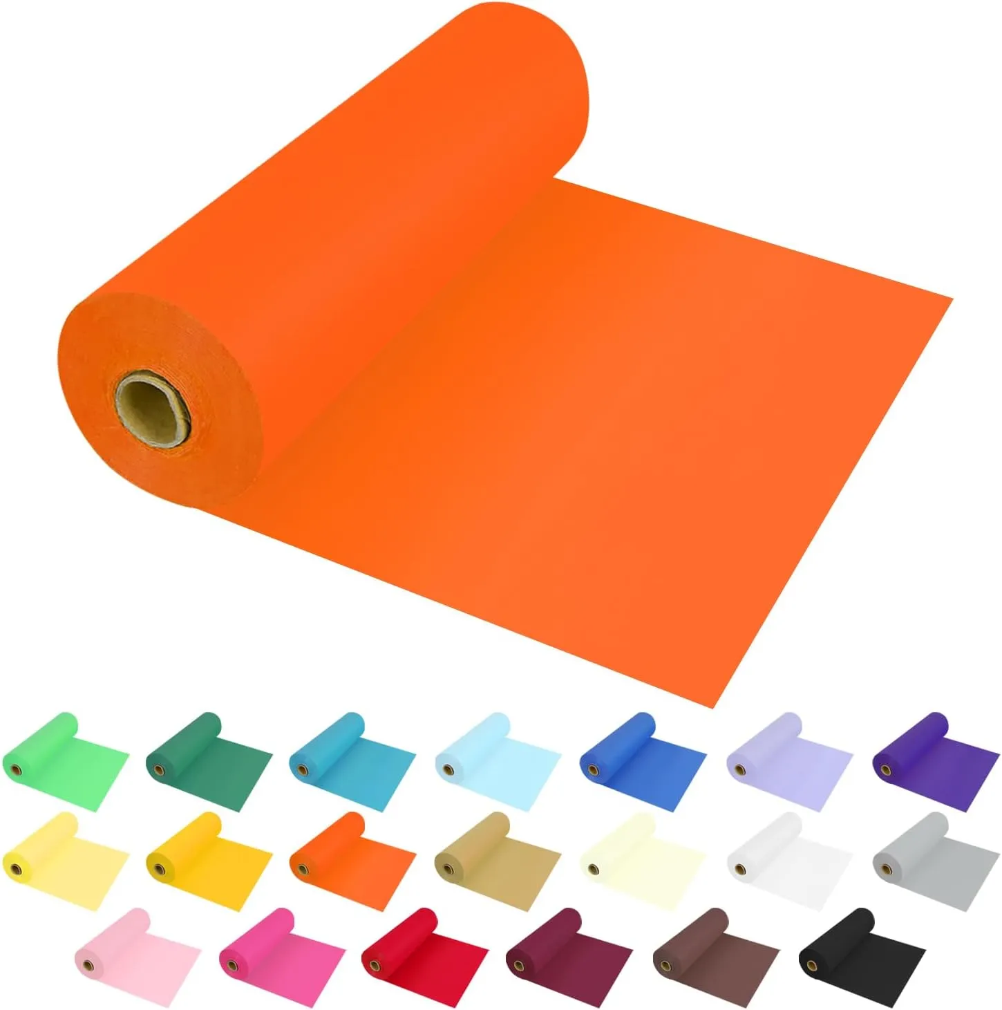 54 Inch X 300 Feet Plastic Table Cover Roll Premium Disposable Plastic Tablecloth for All Type/Shape Tables | Picnic, Party, Banquet, Birthdays, Weddings (Orange, 54 Inch X 300 Feet)