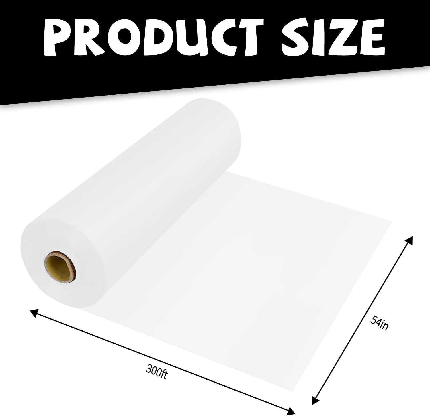54 Inch X 300 Feet Plastic Table Cover Roll Premium Disposable Plastic Tablecloth for All Type/Shape Tables | Picnic, Party, Banquet, Birthdays, Weddings (White, 54 Inch X 300 Feet)