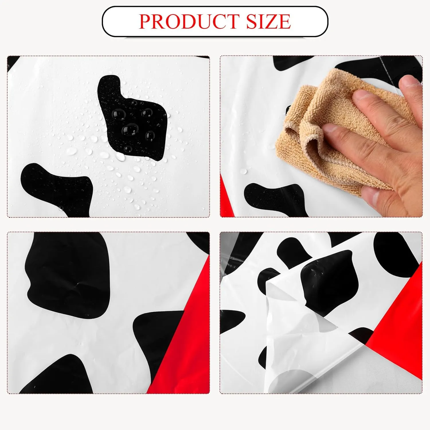 54 x 108 Inch Cow Tablecloth for Party Decor Western Table Cloth Cowboy Print Plastic Rustic Table Runner Highland My First Rodeo Toys Farm Animal Holiday Story(Elegant Pattern,6 Pcs)