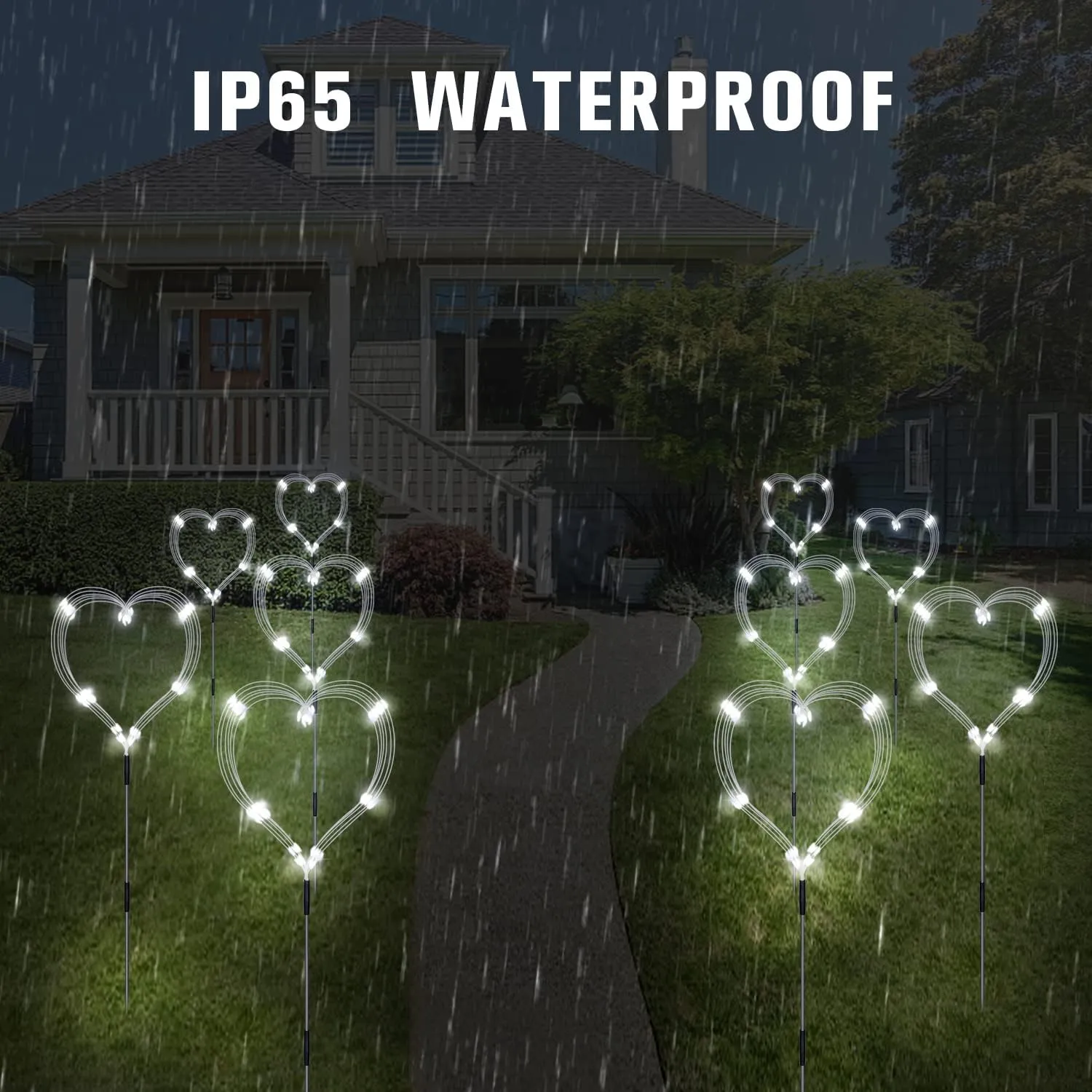 6 Pack Outdoor Solar Garden Lights, 120 LED Waterproof Solar Lamps Decorative, Fireworks Lamp, 8 Modes Landscape Lights with Remote for Pathway Backyard Walkway Patio (Cool White)