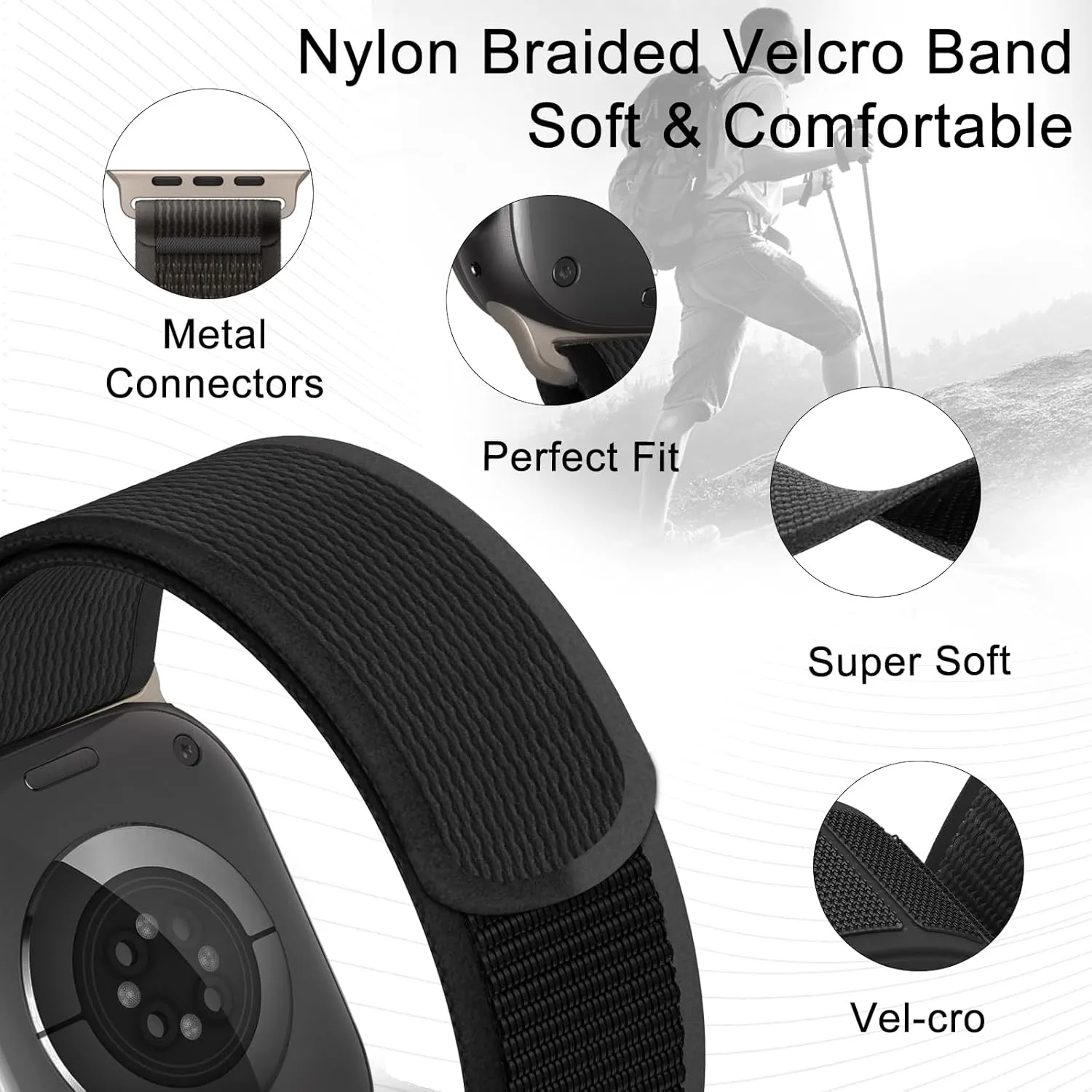6 Pack Sport Bands - Compatible with Apple Watch Ultra/Ultra 2/Series 4/5/6/7/8/9 44mm 45mm 46mm Men/Women Breatherable Trail/Alpine/Ocean Bands