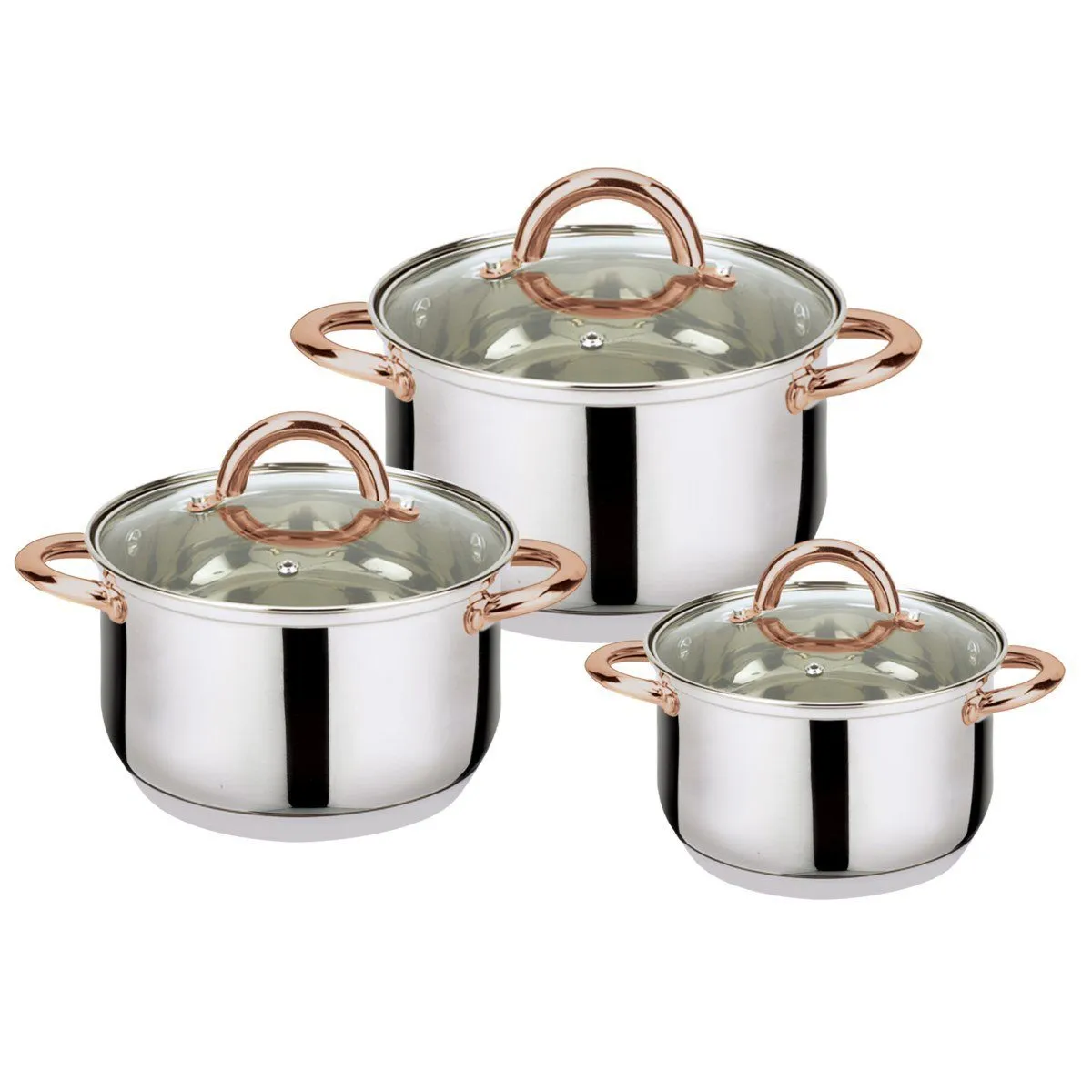 6-Piece: Stainless Steel Casserole Set