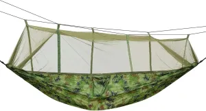 600lbs Load 2 Persons Hammock with Mosquito Net Outdoor Hiking Camping Portable Nylon Swing Bed (Camouflage)