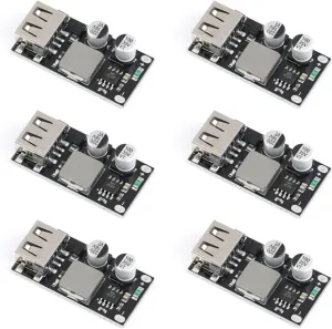 6Pcs DC-DC USB Buck Converter Step Down Module 6-32V 12V 24V to 5V QC 3.0 QC2.0 Power Supply Voltage Regulator USB Mobile Phone Charging Board FCP Volt Transformer Board