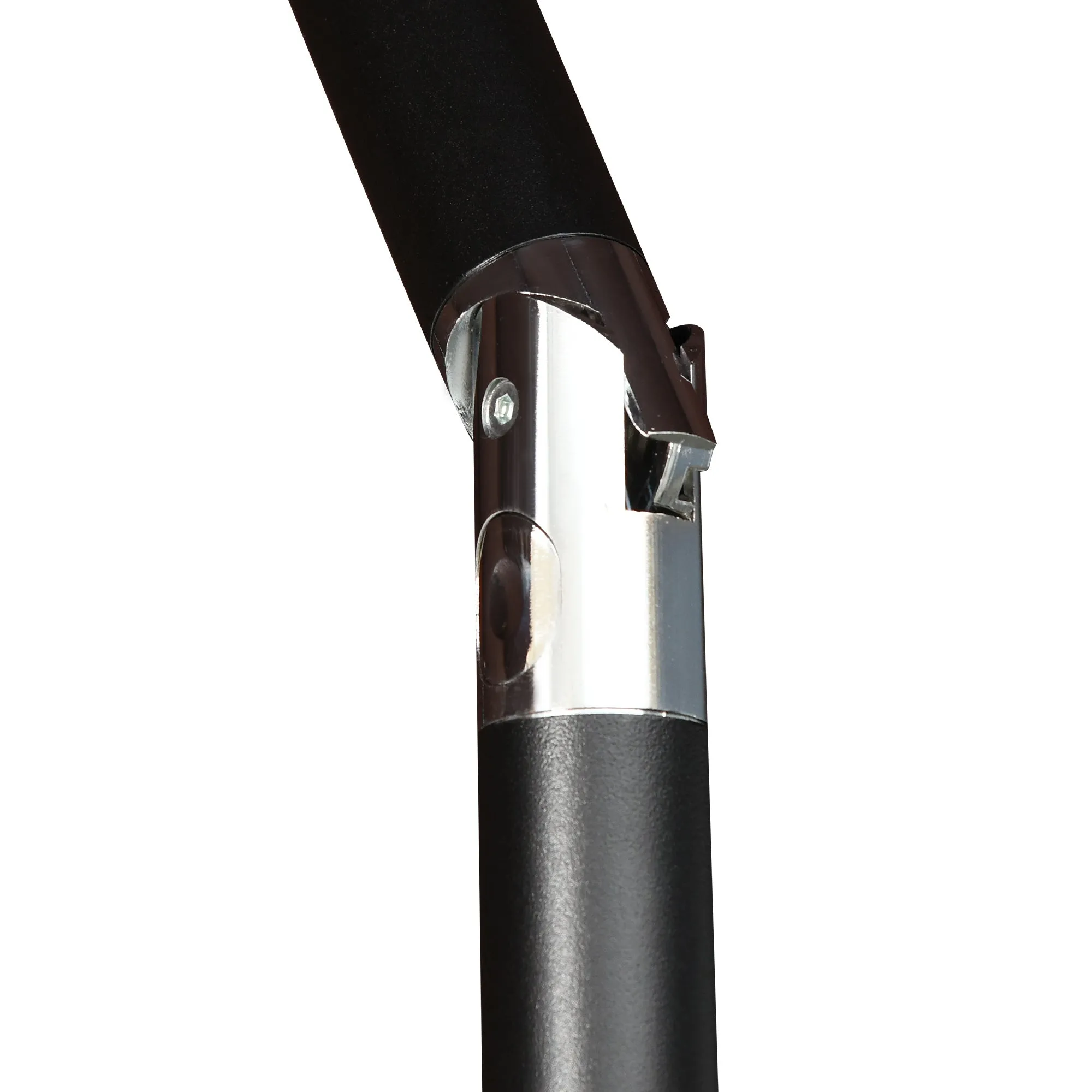 9' x 7' Solar Umbrella, LED Lighted, Tilt & Crank, for Outdoor, Garden, Deck, Brown