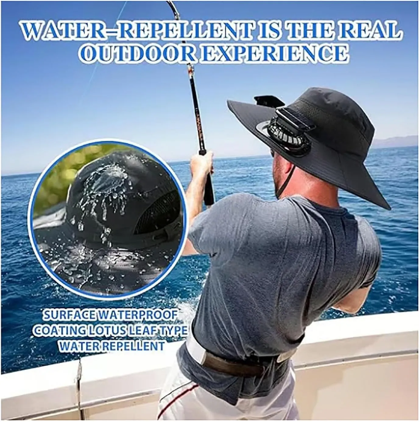 Accustomas Solar Hat,Colitt - Fishing Hat with Built in Fan,Solar Fan Hat,Summer Cooling Ultralight Wide Brim Outdoor Hats