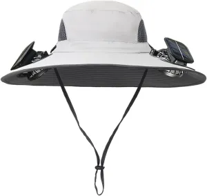 Accustomas Solar Hat,Colitt - Fishing Hat with Built in Fan,Solar Fan Hat,Summer Cooling Ultralight Wide Brim Outdoor Hats