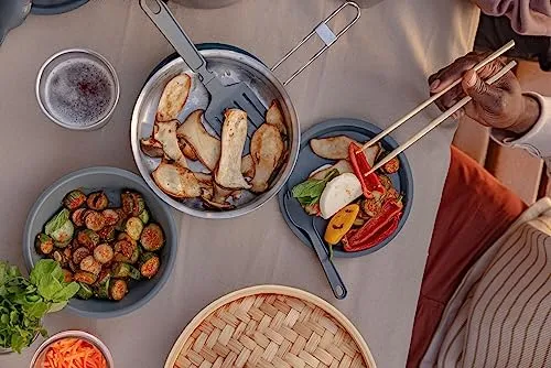 Adventure Camping Stainless Steel Cook Set with Locking Handle