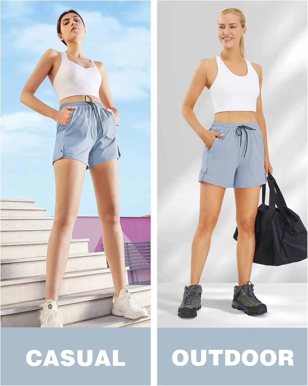 AFITNE Women's 4" Hiking Shorts Quick Dry Lightweight Outdoor Shorts Travel Athletic Golf Shorts with Pockets Water Resistant