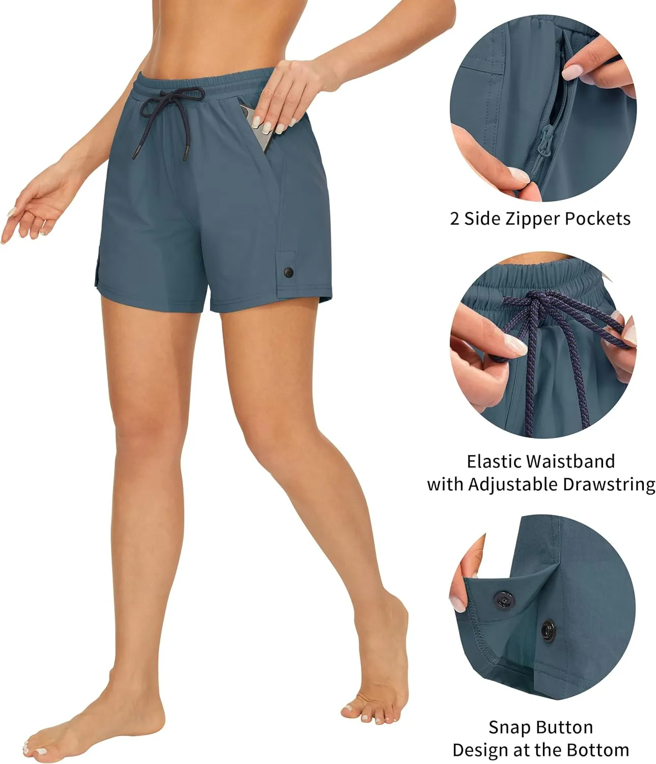 AFITNE Women's 4" Hiking Shorts Quick Dry Lightweight Outdoor Shorts Travel Athletic Golf Shorts with Pockets Water Resistant