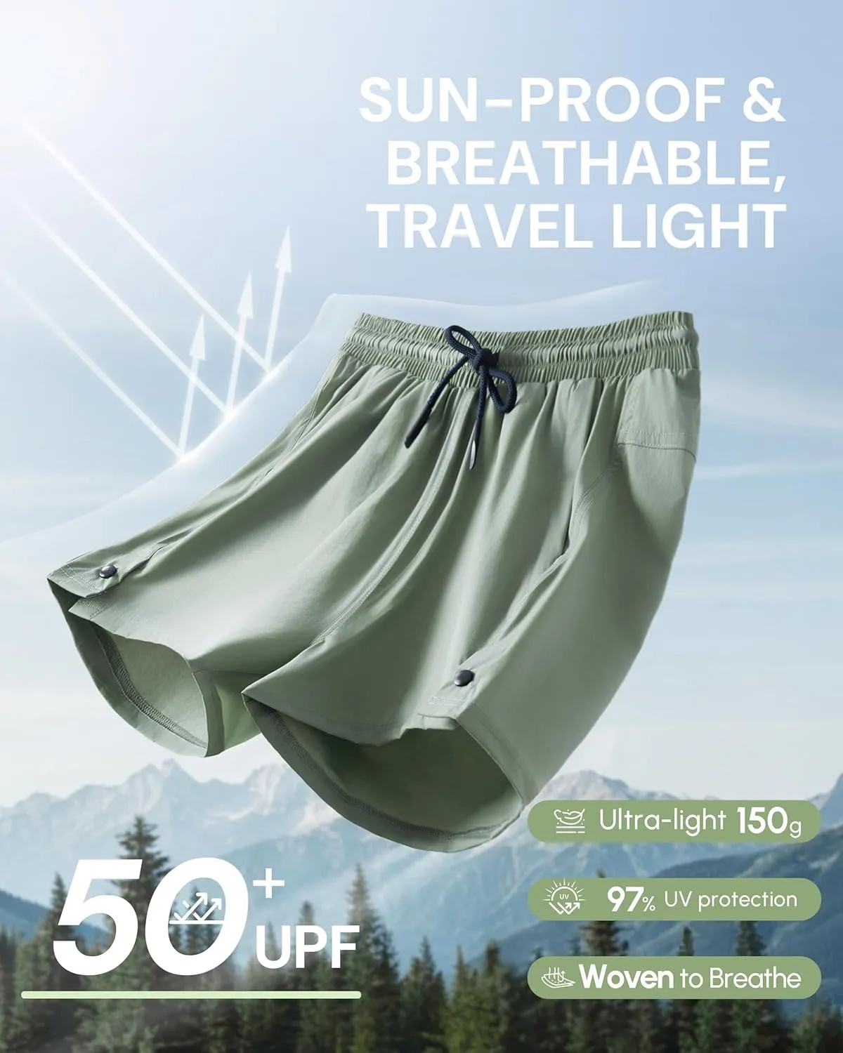 AFITNE Women's 4" Hiking Shorts Quick Dry Lightweight Outdoor Shorts Travel Athletic Golf Shorts with Pockets Water Resistant