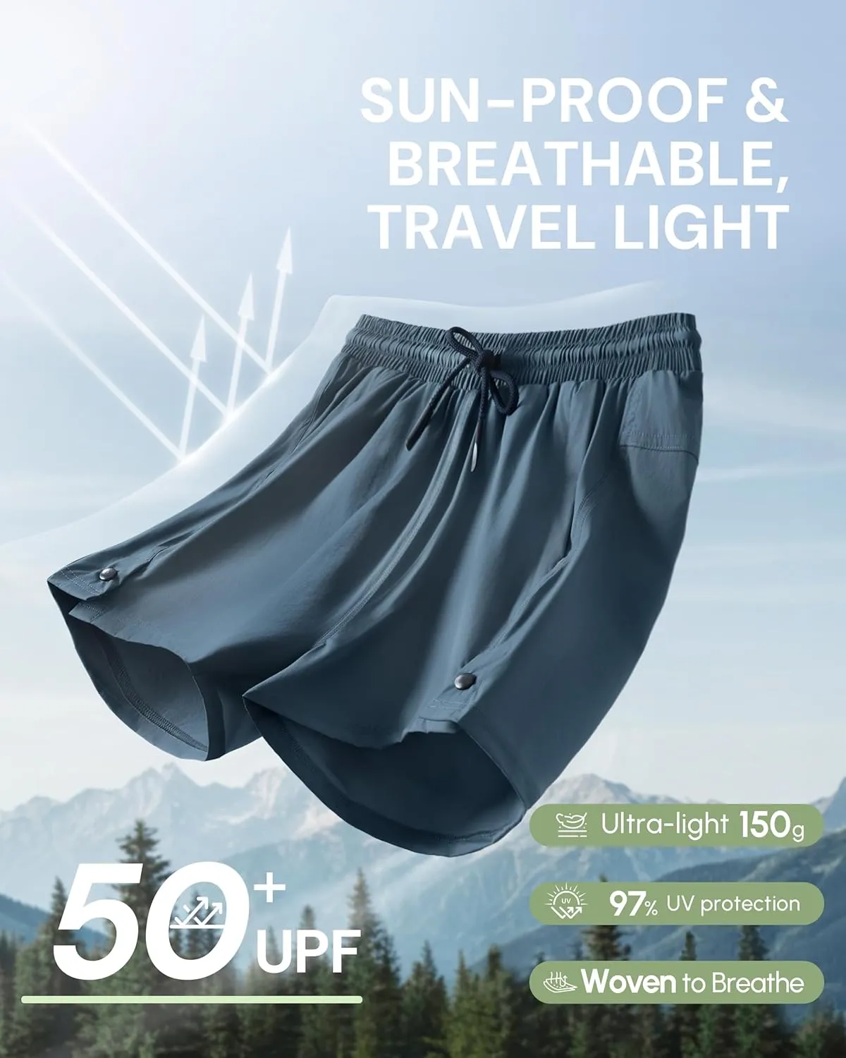 AFITNE Women's 4" Hiking Shorts Quick Dry Lightweight Outdoor Shorts Travel Athletic Golf Shorts with Pockets Water Resistant