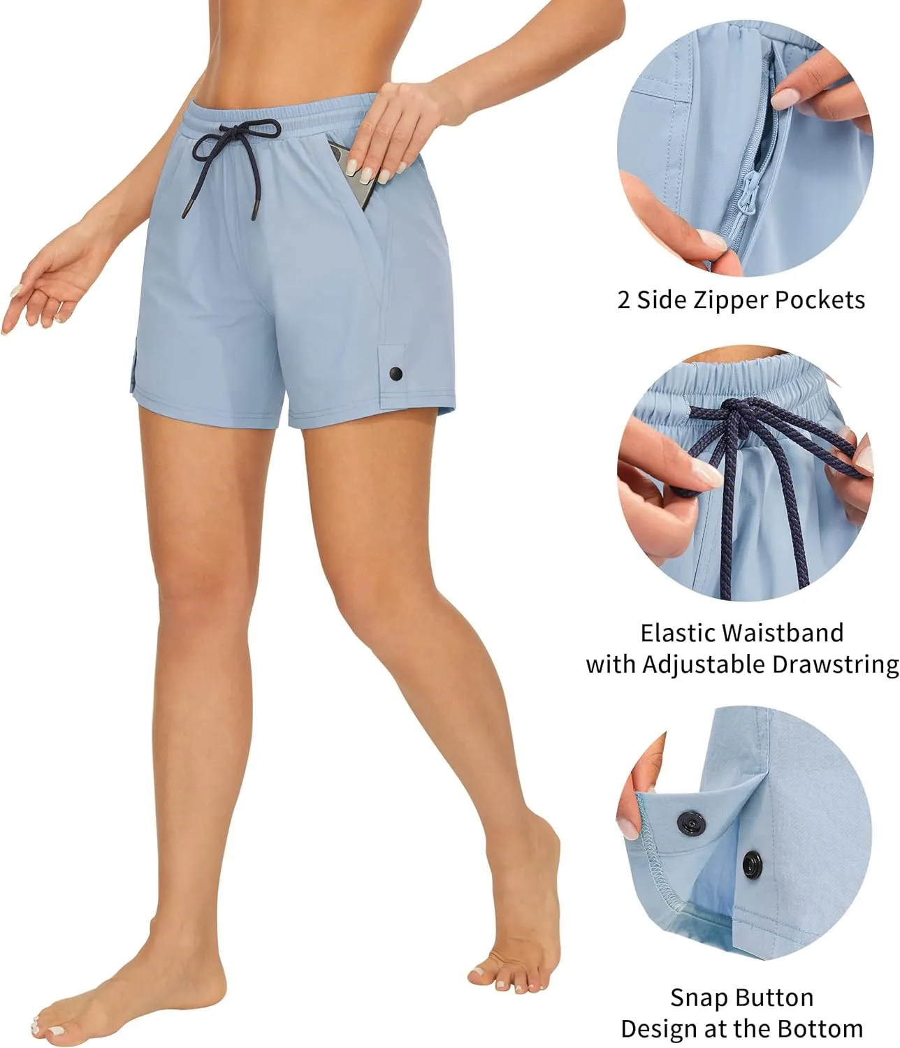 AFITNE Women's 4" Hiking Shorts Quick Dry Lightweight Outdoor Shorts Travel Athletic Golf Shorts with Pockets Water Resistant
