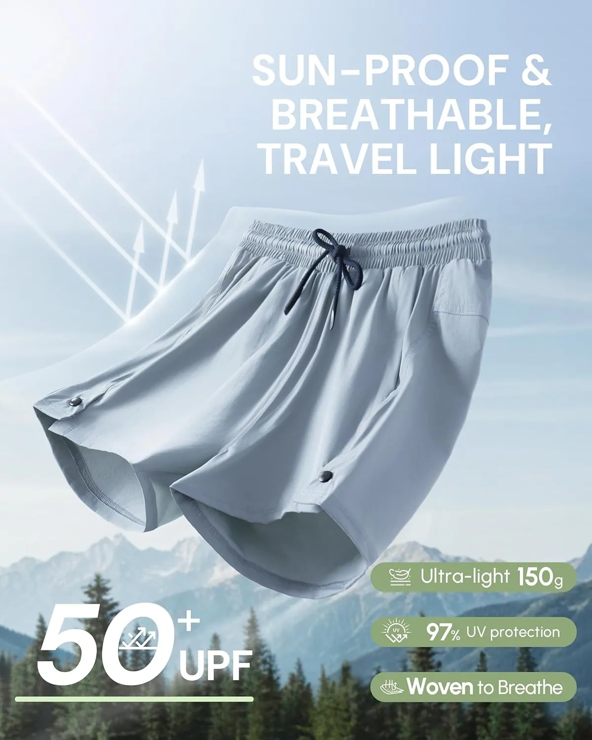 AFITNE Women's 4" Hiking Shorts Quick Dry Lightweight Outdoor Shorts Travel Athletic Golf Shorts with Pockets Water Resistant