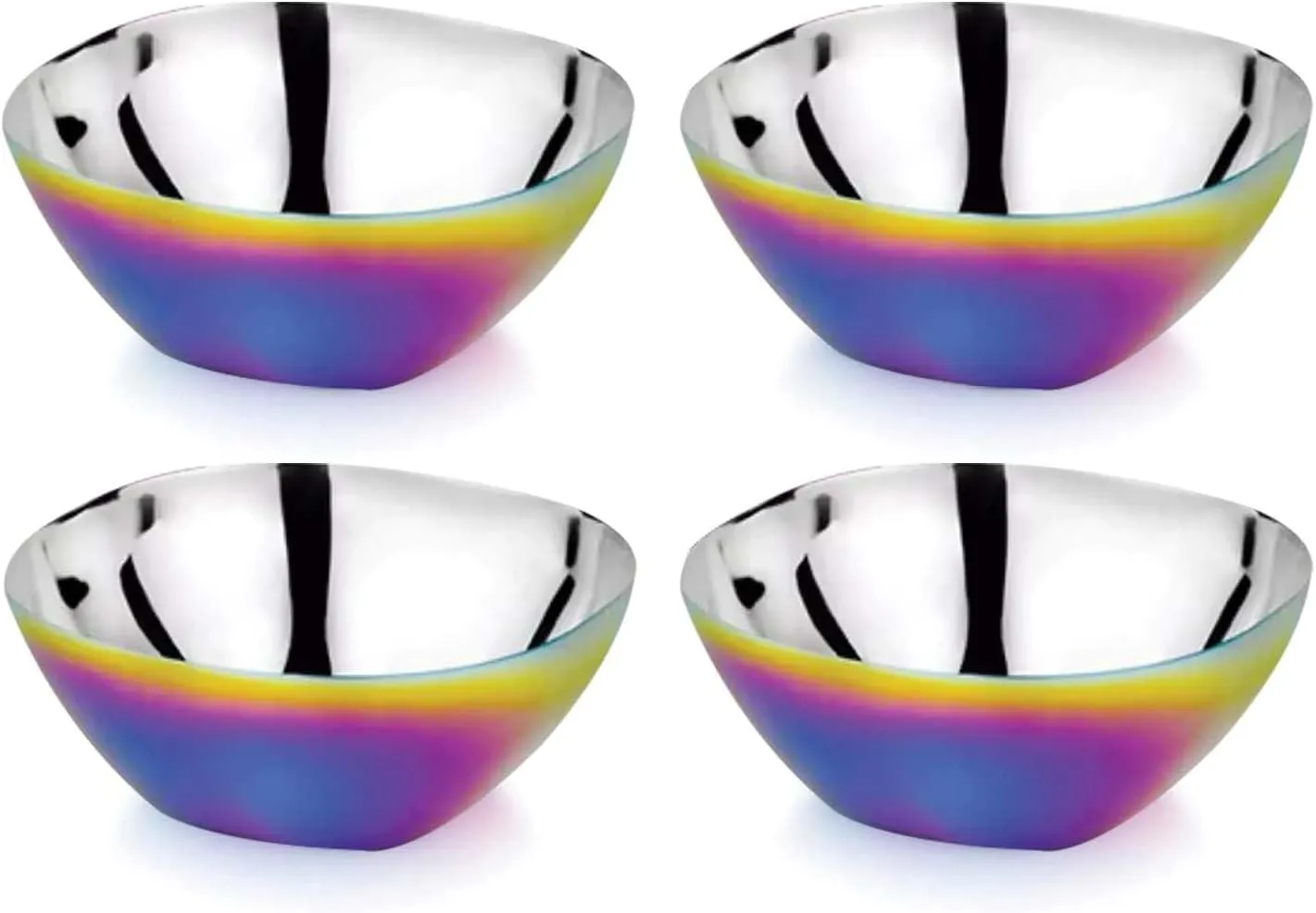 Ahimsa Stainless Steel Bowls for Kids - Pediatrician Designed, 12oz Toddler Bowl, Non Toxic Stainless Steel Snack Bowls Set, Non Plastic Kids Bowl, Dishwasher Safe (Set of 4 Rainbow)