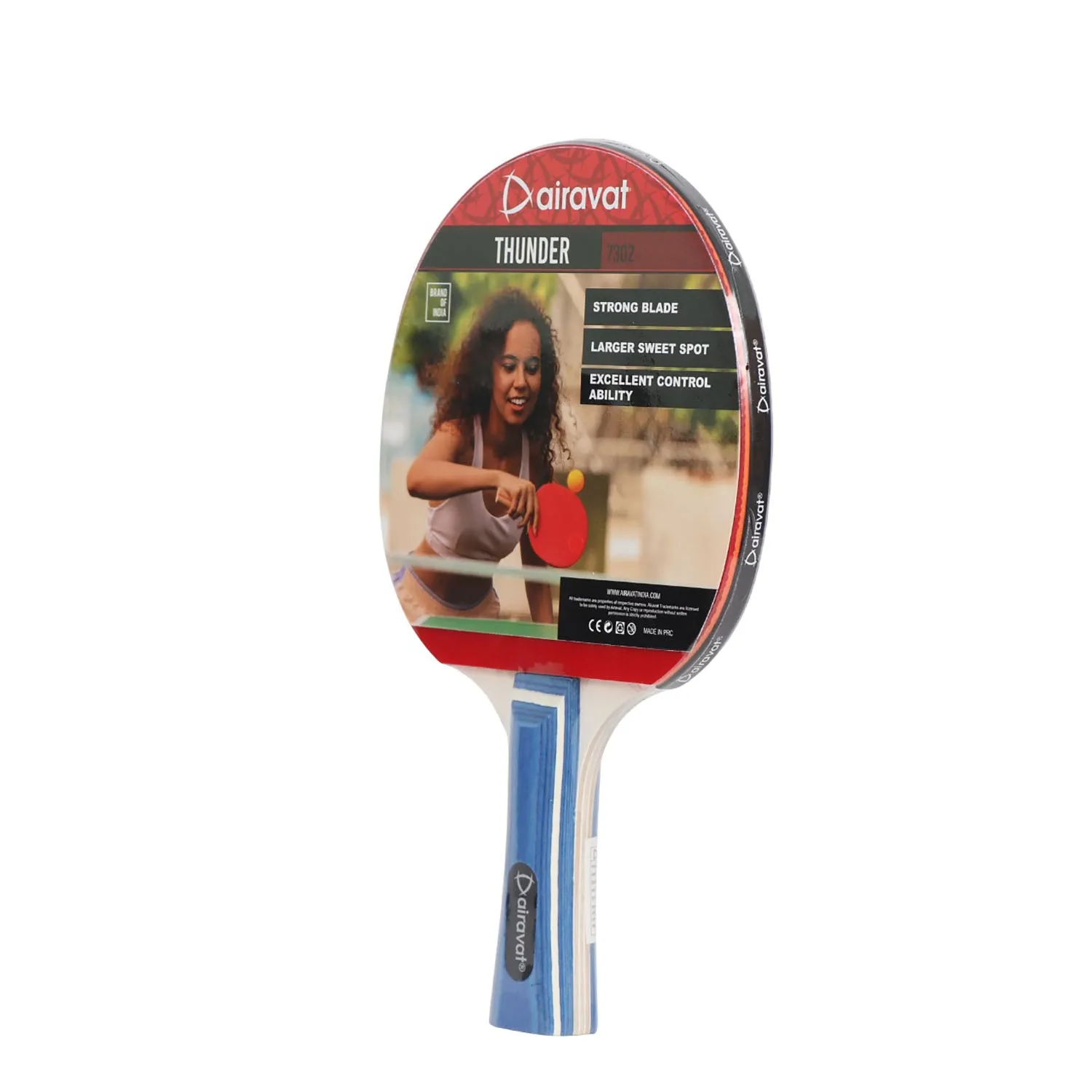 Airavat Thunder 7302 Table Tennis Racquet | Professional Ping Pong Bat for Speed & Spin | Lightweight TT Paddle for All Levels