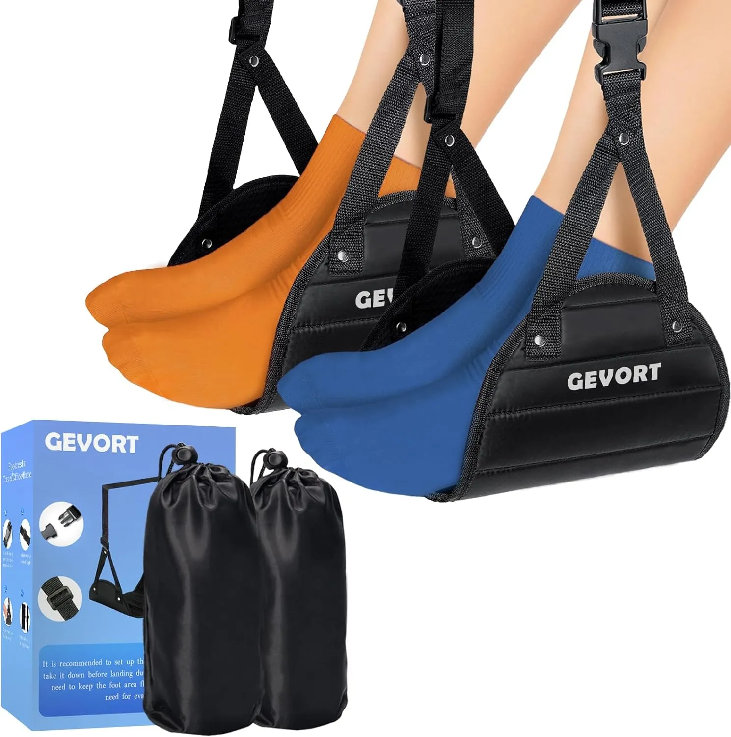 Airplane Foot Hammock for Plane Travel - Airplane Foot Rest - Plane Trip Essentials for Women/Man Long Flight Must Haves - Travel Gifts for Women/Man