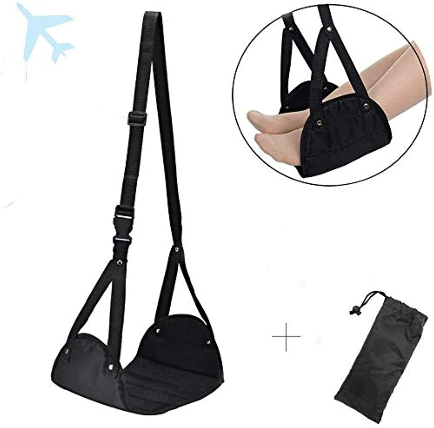 Airplane Footrest - Portable Foot Hammock - Leg Rest for Airplane Travel