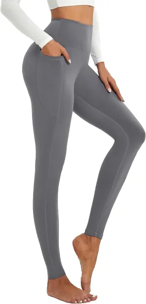 ALAVIKING Yoga Pants for Women Double Layer High Waisted Yoga Leggings Tummy Control Workout Pants with Pocket Stretchy