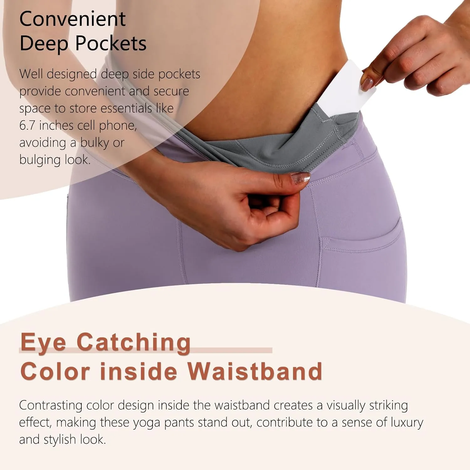 ALAVIKING Yoga Pants for Women Double Layer High Waisted Yoga Leggings Tummy Control Workout Pants with Pocket Stretchy