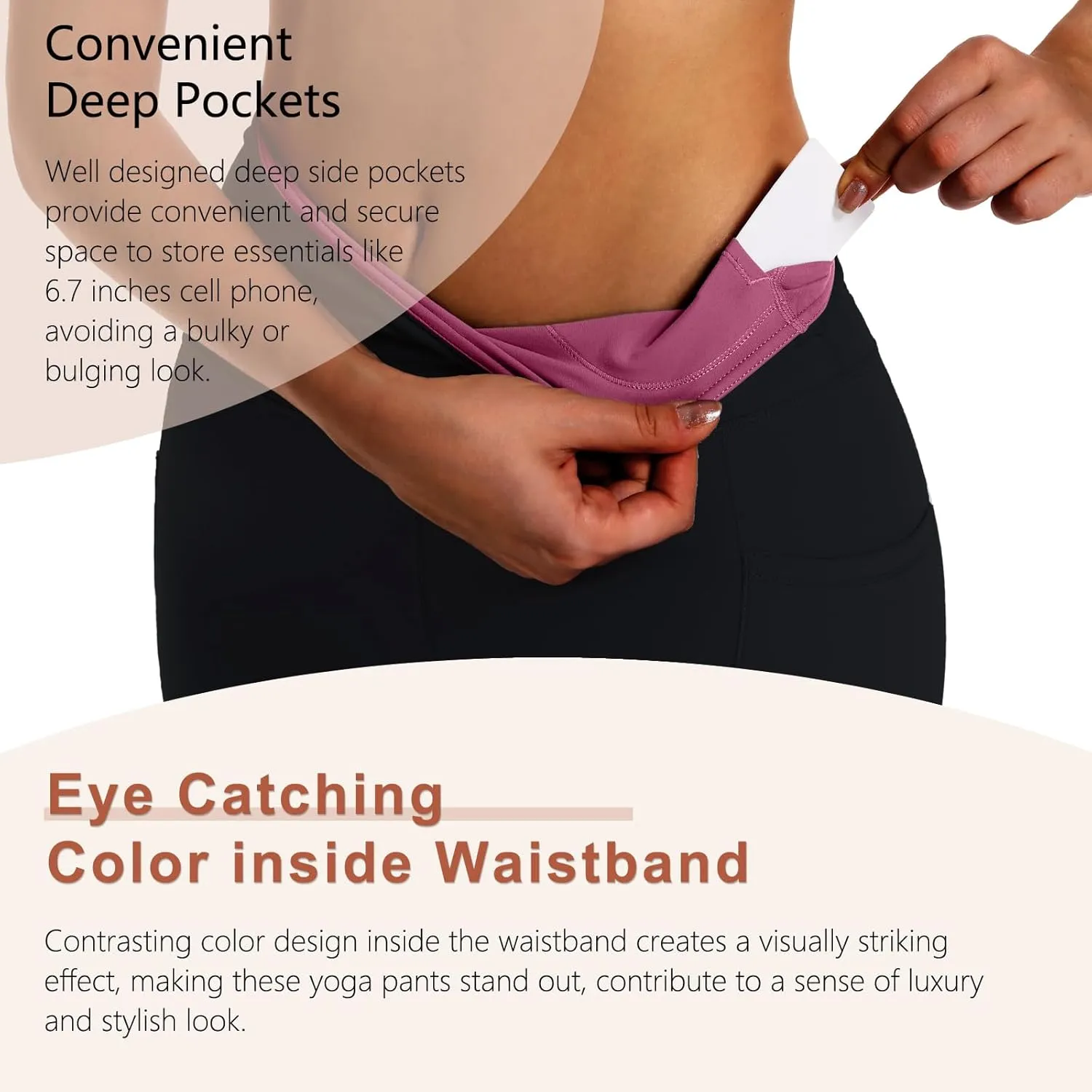 ALAVIKING Yoga Pants for Women Double Layer High Waisted Yoga Leggings Tummy Control Workout Pants with Pocket Stretchy