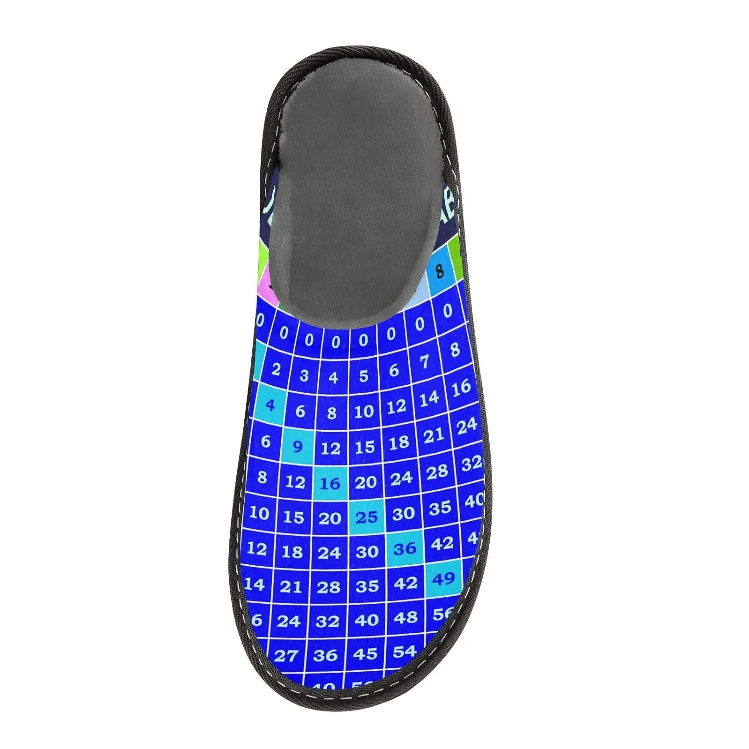 ALAZA Blue Multiplication Table Math Fuzzy Slippers for Women Men Warm Soft Lightweight Memory Foam House Slippers 10.5-11
