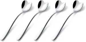 Alessi AMMI01CUS4 Big Love - Design Ice Cream Spoons Set in 18/10 Stainless Steel, Mirror Polished, 4 pieces
