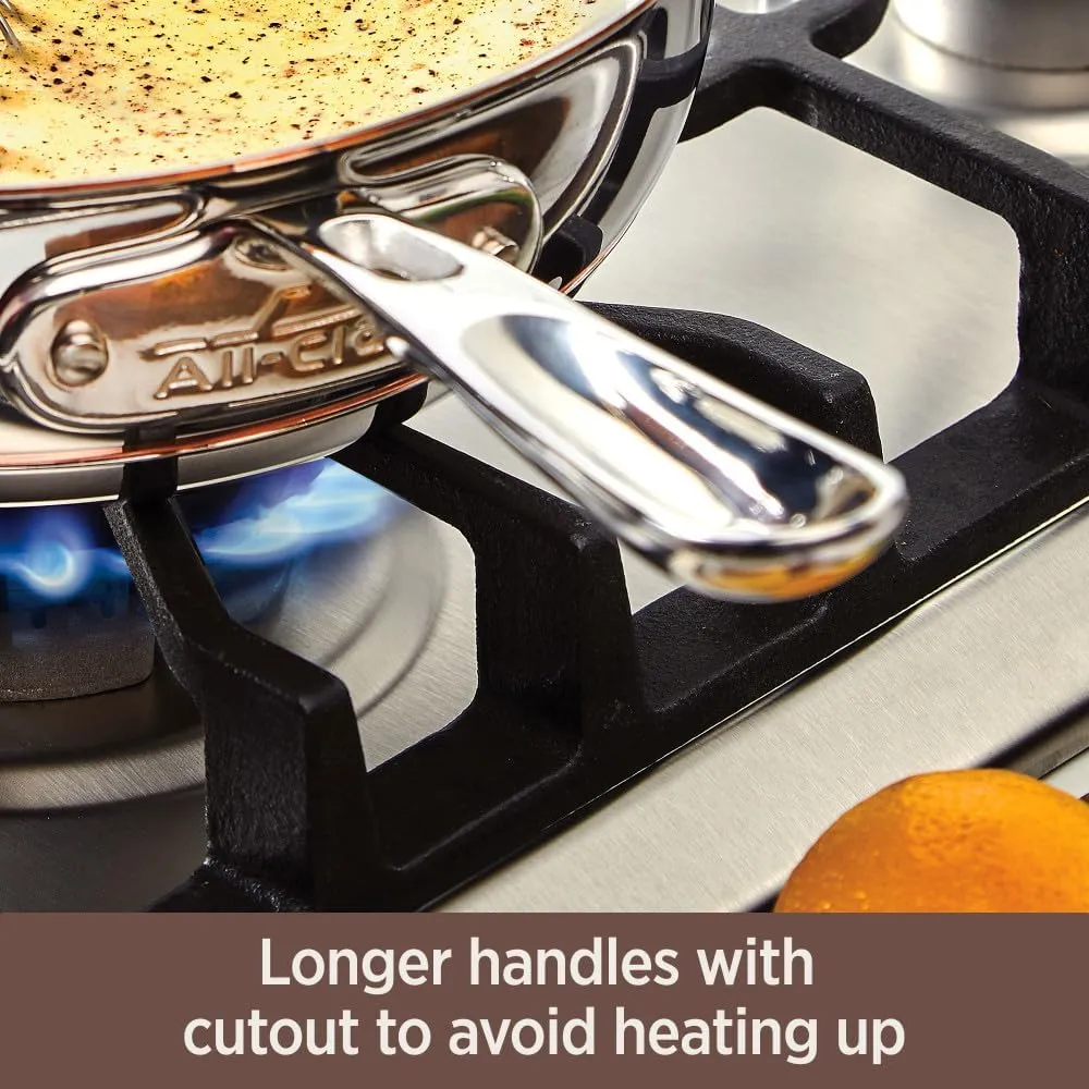 All-Clad Copper Core 5-Ply Stainless Steel Cookware Set 7 Piece Induction Oven Broiler Safe 600F Pots and Pans Silver